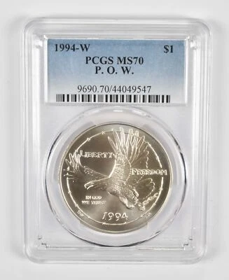 MS70 1994-W POW Commemorative Silver Dollar PCGS Blue Label - Image 1 of 4