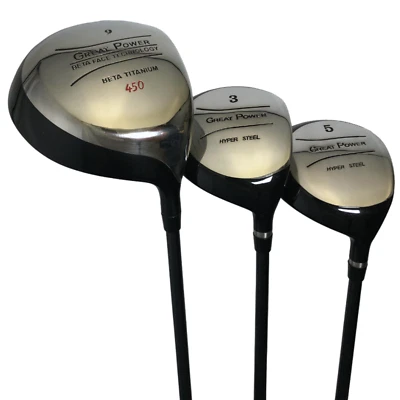 New Big Tall Mens Great Power Driver 3 5 Wood Set Golf Clubs Stiff Flex Graphite - Image 1 of 4