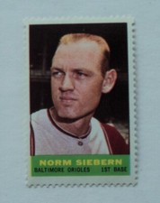 1964 Bazooka Stamp Norm Siebern Orioles MINT - FLASH SALE
