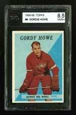 1958 TOPPS 8 GORDY GORDIE HOWE KSA 8.5 NM-MT+ ERROR CARD BRIGHT COLOR PACK FRESH