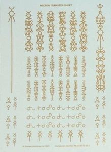 Calcomanías Warhammer hoja 40K transferencias necrones fuera de imprenta oro - Imagen 1 de 1