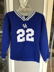Youth Large Kentucky Blue KY Sweatshirt Shirt #22 Little King Cotton Jersey EUC - Picture 1 of 12