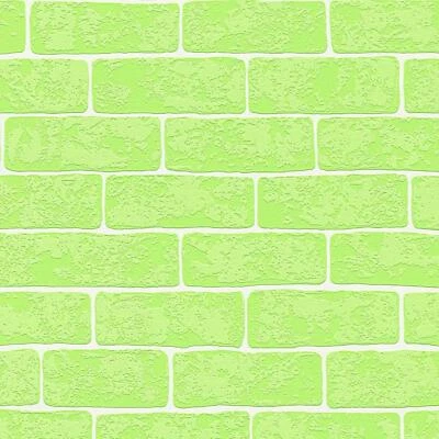 AS Creation Neon Green Brick Wall Wallpaper Textured Blown Vinyl Paste The Wall — 第 1/4 张图片