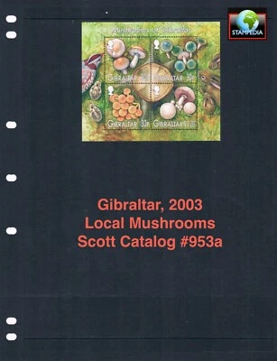 $5,50 Scott Value - 2003 GIBRALTAR Hongos s/s Hongos Europeos MNH NH UMM Foto 1 de 4