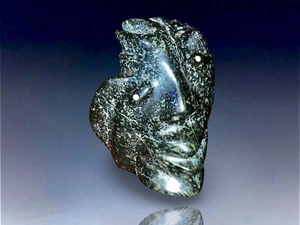Canadian Inuit Eskimo Soapstone Carving  Of Shaman Head Signed 5” High - Picture 1 of 9