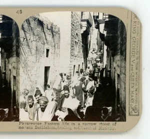 Straße zur Kirche Krippe Bethlehem Palästina realistische Reisen Stereoview - Bild 1 von 3
