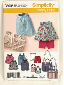 NUEVO Patrón Simplicity 3803 - Bebé e Bebé - Top, Pantalones Cortos, Bolsa de Pañales, 3803 SIN CORTAR - Imagen 1 de 2