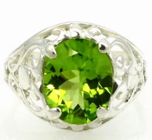 PERIDOT Sterling Silver Ladies Ring - Handmade • SR004 - Picture 1 of 4