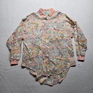 Vintage 90s Swatch Watch  \Promo Art Button Up Shirt Adult Women's Size L/XL - Picture 1 of 7