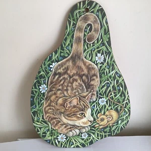 Melamine Chopping Board Vintage Cloverleaf Cat & Mouse Design 12x8ins - Picture 1 of 3