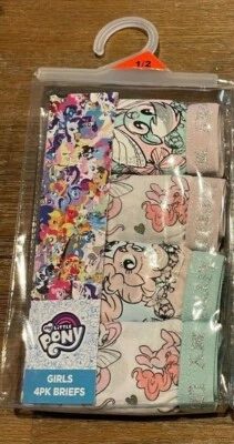 1 x pack of 4 Girls size 1/2  My Little Pony briefs Target undies NEW   8312 - Image 1 of 4