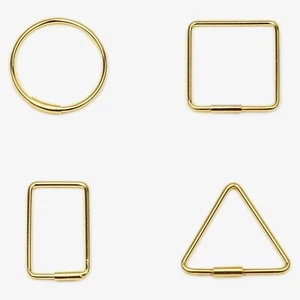 14k Solid Gold Geometric Endless Hoop Earring, Single Earring, Gift for Her - Picture 1 of 12