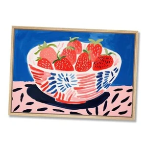Strawberry Canvas Wall Art for Kitchen Dining Room Aesthetic 16L" x 24W" LCMW16 - Picture 1 of 8