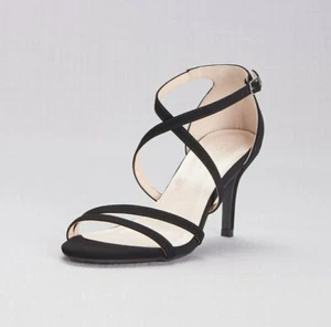 David’s bridal Sandals -Harleen 02 Model- US 10 Size Black 3" Heel - Picture 1 of 11