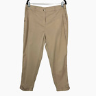 Chico's Tapered Leg Ankle Pants With Rolled Cuffs In Tan Womens Size 10 Casual