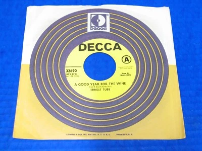ERNEST TUBB - A Good Year For The Wine /Dear Judge - Country 45 Decca Promo - Image 1 of 2