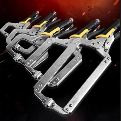 6/9/11/14/18" Welding Locking C-Clamps Quick Release Mole Vice Grip Pliers Metal - Image 1 of 4