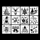 12 Pcs Painting Stencils DIY Christmas Decoration Drawing Stencil for Painting