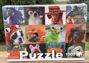 Sealed Box Seesaw Halloween Trick Or Treat Dogs With Hats Puzzle 1000pc 19 X 29" - Picture 1 of 5