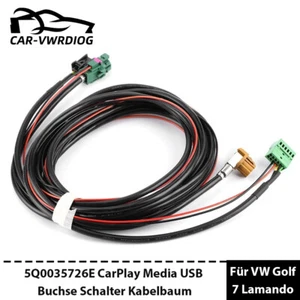 Cablaggio USB Aux In per VW Golf 7 VII MIB app Connect Carplay per 5G0035222E - Foto 1 di 8