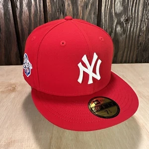 Sombrero Rojo New York Yankees Club New Era 59Fifty 7 3/4 5950 Serie Mundial 98 1998 - Imagen 1 de 16