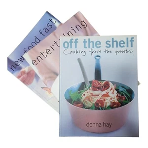 3 x Donna Hay Cookbook Lot || Off The Shelf || Entertaining || New Fast Food - Picture 1 of 20