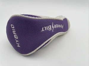 Power Bilt Golf Club Hybrid Head Cover Purple/White Pre-owned Condition - Picture 1 of 7