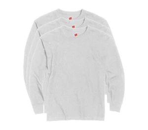 Hanes Boys ComfortSoft Long Sleeve Tee Value 3-Pack, White, Large - Picture 1 of 2