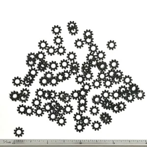(100 Stück) #6 Außenzahn Sicherungsscheibe, Stahl, Schwarzoxid, 0,320 Zoll Außendurchmesser - Bild 1 von 2