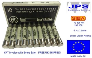 SIBA 7012540 315 mA Sicherung sehr schnell wirkend FF315mA Typ 195100 JPSF095 Pk1/2/5/10 - Bild 1 von 10