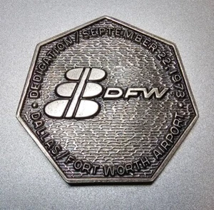 Medalla de aviación de plata esterlina Leonardo Da Vinci 1973 Fort Worth - Imagen 1 de 4