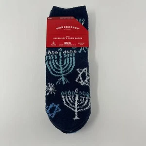 Wondershop Kids Super-Soft Crew Socks 2 Pair Size XS/S - Picture 1 of 5
