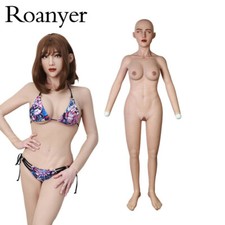 Roanyer Silicone may mask Breast Form Body Suit With Feet For Crossdresser