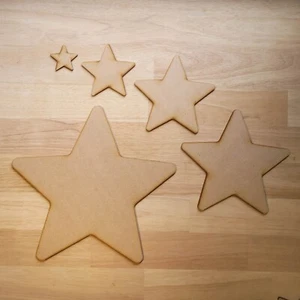 Wooden Large Blank Star Craft Shape 5-60cm MDF 3mm 6mm Embellishment Decoration - Picture 1 of 17