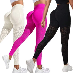 Women's Peach Booty Tummy Control Fitness Leggings Butt Lift Seamless Yoga Pants - Picture 1 of 12