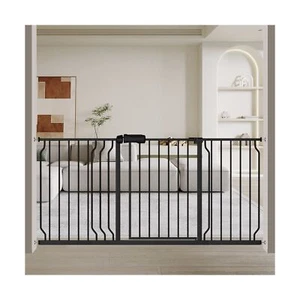 Fairy Baby Extra Wide Baby Gate Black 62-67 Inch Wide, Walk Through Pressure ... - Picture 1 of 6