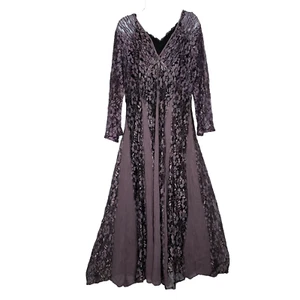 Lace Maxi Dress M Purple Witchy Fairy Whimsigoth Gypsy Romantic 90s Y2K Lola P. - Picture 1 of 6