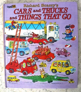 Vintage R.Scarry's CARS & TRUCKS & THINGS THAT GO 1974 1ST Ed. Golden Hardcover - Picture 1 of 12