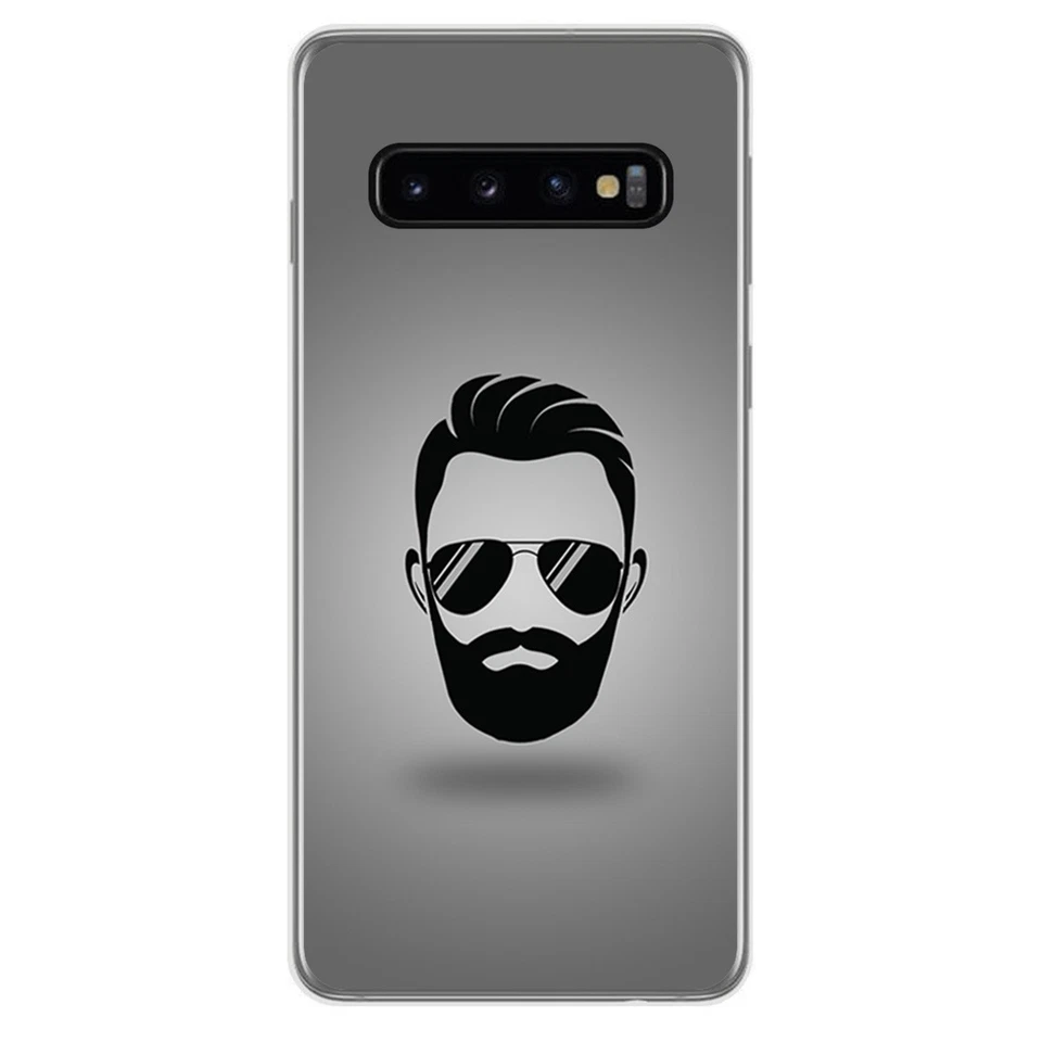 FUNDA de GEL TPU para Samsung Galaxy S10 diseño Barba Dibujos - Imagen 1 de 1