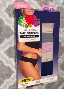 Fruit of the Loom Tangas Damen XL 8 360 Stretch Seamless Unterwäsche 6er Pack Neu - Bild 1 von 3