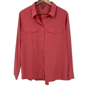 EDDIE BAUER NWOT Women's Classic Fit Button Down Departure Shirt Pink Medium - Picture 1 of 4