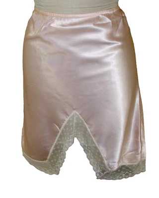 FALDA LENCERÍA VINTAGE RIBETE ENCAJE ROSA SATINADO 2" MEDIO DESLIZAMIENTO AÑOS 50 MODA Foto 1 de 4