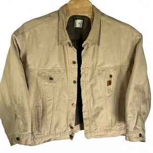 Giacca Carhartt J10WET uomo 4XL marrone coperta foderata made in USA vintage lavoro sindacato - Foto 1 di 8
