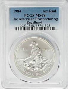 1984 American Prospector Ag Engelhard Silver 1oz Round MS68 PCGS 950729-52Q - Picture 1 of 3