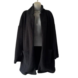 Marine Lagenlook Lila Coatigan Damen groß anthrazit Boucle Strickjacke Jacke Lagenlook - Bild 1 von 12