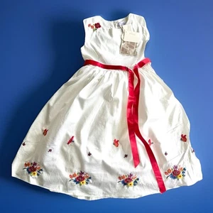 New Sz 8Y RACHEL RILEY Embroidered White Party BRITISH DESIGNER DRESS Wedding - Picture 1 of 10