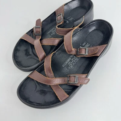 Sandalias de cuero Tatami Birkenstock para mujer con tiras hebillas marrones talla 41/10 Foto 1 de 4