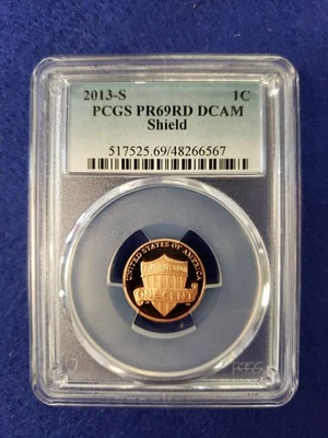 2013 S Lincoln Shield Penny PCGS PR69RD DCAM Proof ~ L👀K SHIPS FREE - Image 1 of 2