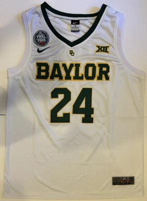 Matthew Mayer Baylor Bears #24 White Jersey Sz L NCAA NBA Patches! - Image 1 of 4