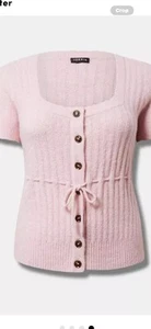 Torrid Vegan Cashmere Pullover Square Neck Sweater 1X 14/16 NWT Mauve Pink - Picture 1 of 10